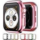 Чехол для Apple Watch Series 6 5 4 3 SE 44 мм 40 мм 42 мм 38 мм, аксессуары с покрытием, бампер + закаленное стекло, Защита экрана для iWatch