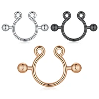 2pc 14g fake nipplerings piercings clip on nipple rings stainless steel faux nipple jewelry