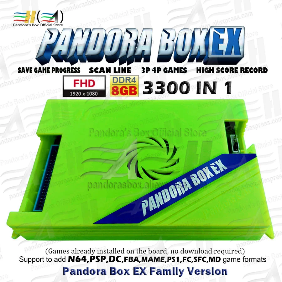 new pandora box ex 3300 in 1 family version fhd 1080p ddr4 8gb ram can save game support n64 dc psp 3d tekken 6 killer instinct free global shipping