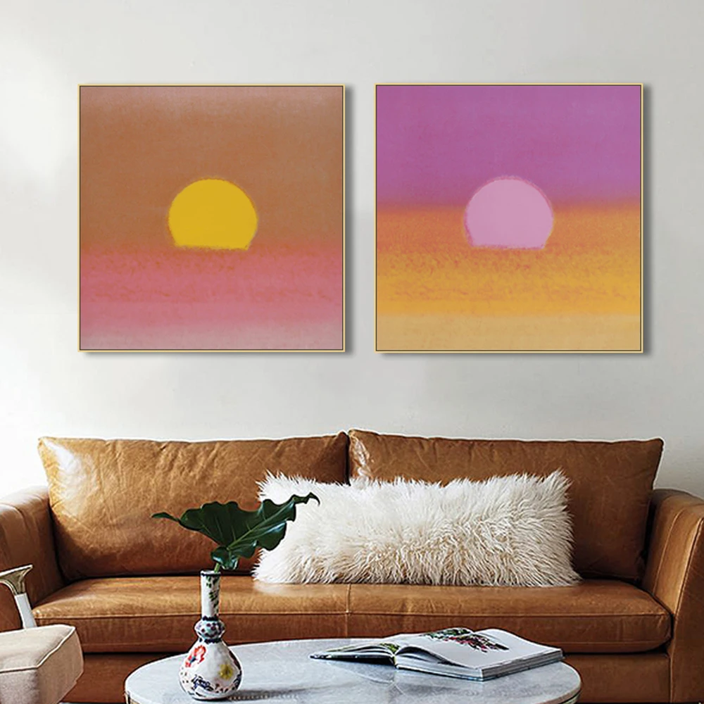 

Scandinavian Seascape Abstract Japanese Sunrise Posters and Prints Wall Art Canvas Painting Pictures For Living Room Home Decor