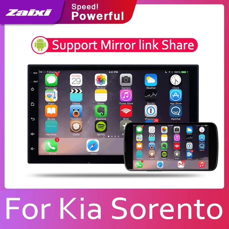 ZaiXi 7 HD 1080P IPS ЖК экран Android 8 Core для Kia Sorento 2002 ~ 2009 автомобильное радио BT 3G4G WIFI AUX USB GPS
