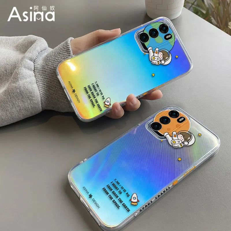 

ASINA Soft Laser Case For Huawei P40 Lite P30 Pro Cover Cartoon Transparent Couple Cases For Nova 5 6 7 8 SE Pro Girl Fundas