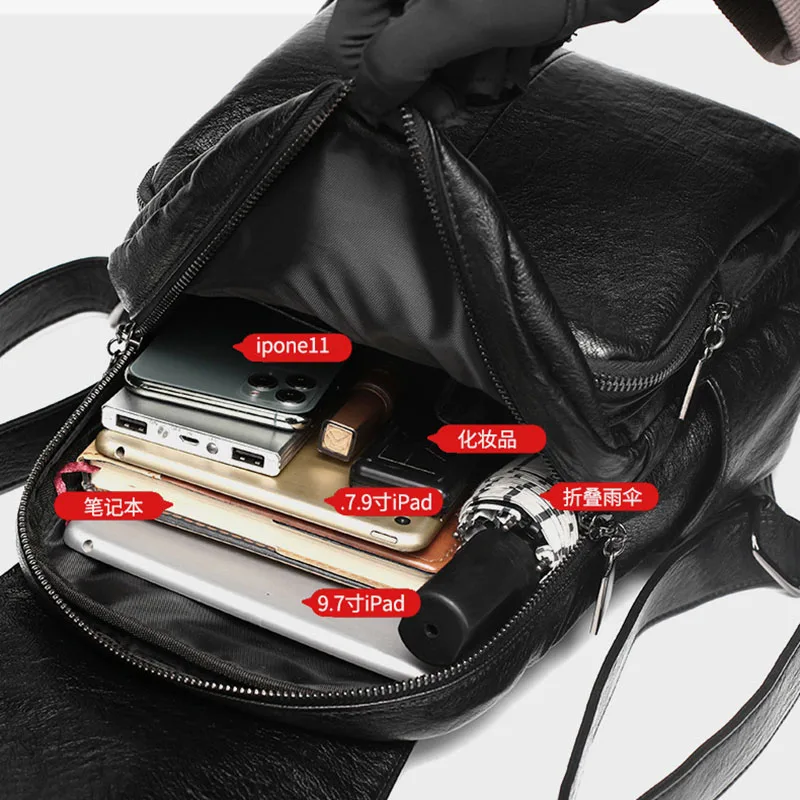 

Microfiber Synthetic Leather Women's Backpack Designer Back Pack Fashion Anti Theft Backpack Purse Mochila Para Hombre