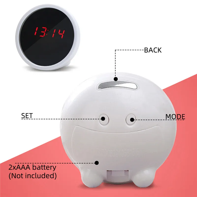 Зеркальный будильник с ночной Светильник светодиодный цифровой часы календарем