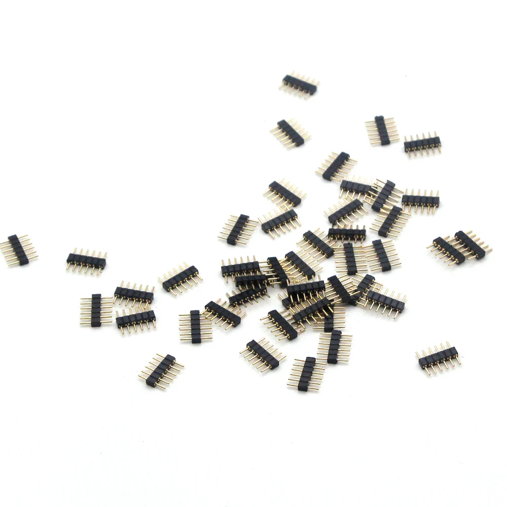 10 шт. 4Pin 5Pin 6PIN иглы RGB RGBW + CCT коннектор адаптер мужской двойной вставкой для 5050 3528