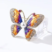 fashion handmade colorful butterfly crystal rhinestone brooch pin jewelry gifts