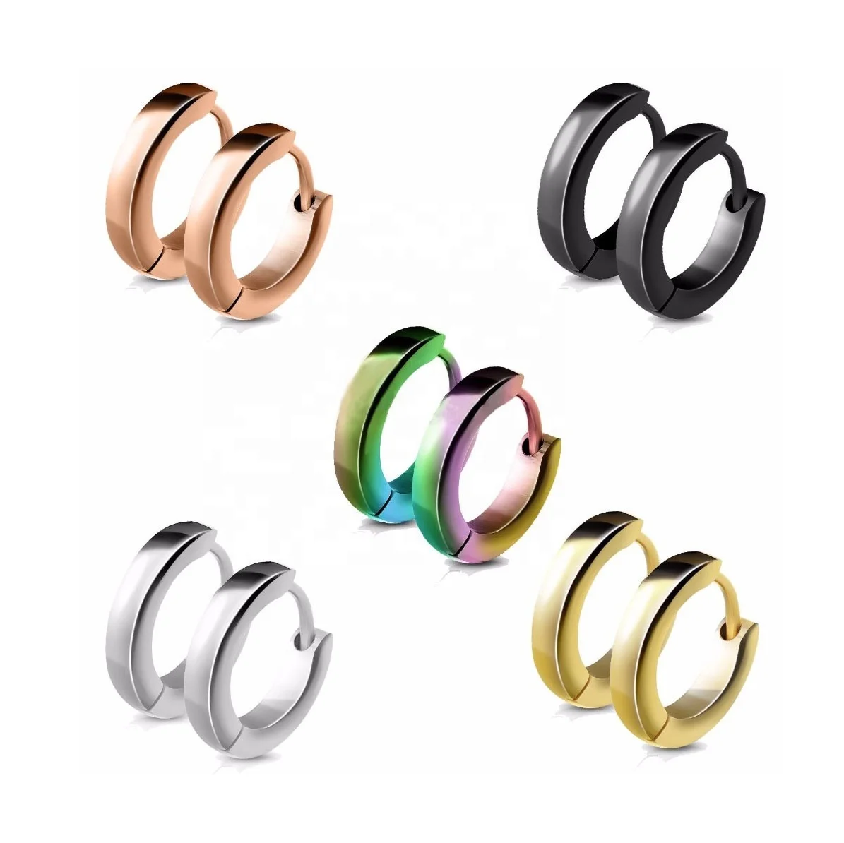 

fashion earrings trend 2021 Wholesale Cheap Steel Hinged Hoop Earrings