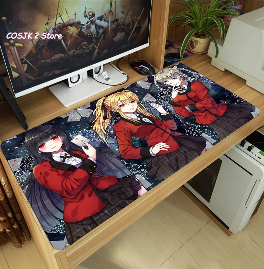 

Коврик для мыши с аниме Kakegurui, удобный игровой коврик для клавиатуры, для ноутбука, ПК, компьютера, утолщенный Противоскользящий игровой ков...