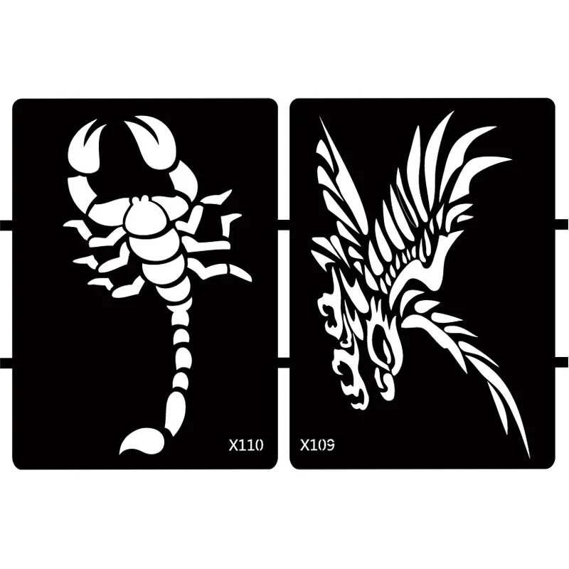 5 шт. большой Аэрограф Для блесток трафареты татуировки набор для мужчин тату