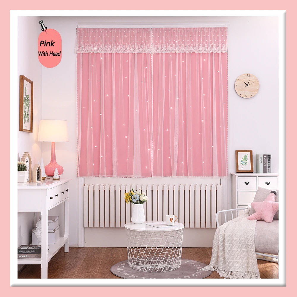 

Blackout Curtains For Living Room Hollow Out Girls Stars Bedroom Window Treatments Kids Room Darkening Cute Star Cutout Curtains