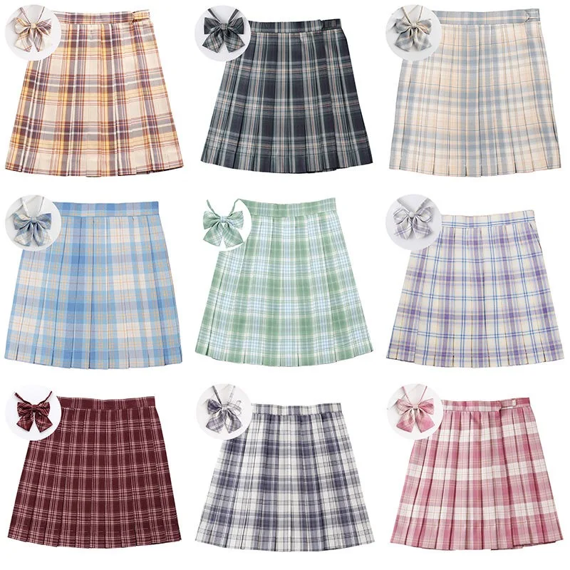 

Japanese sweet jk plaid skirt Gothic women's Harajuku jk uniform high waist Preppy Style pleated skirt Korean sexy A-line skirt