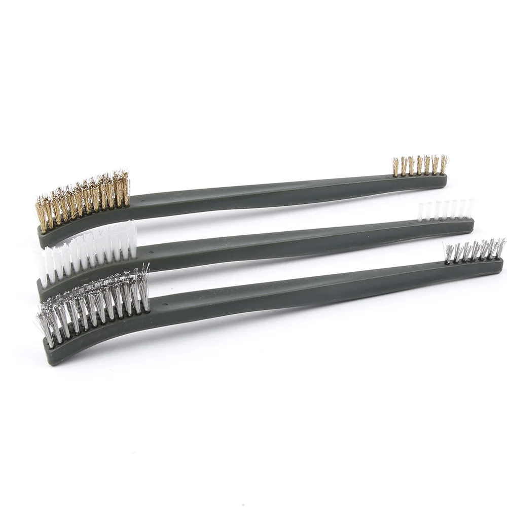 3 шт./лот Набор Мини проволочных кистей из стали латунь нейлон чистящая полировка