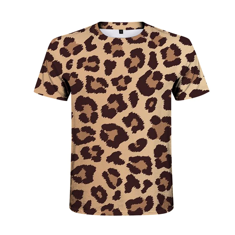 

2020 Men Clothes New Mens Summer Leopard Grain Men Short Sleeve T-shirt 3D Print T-shirt Casual Breathable Funny T shirts