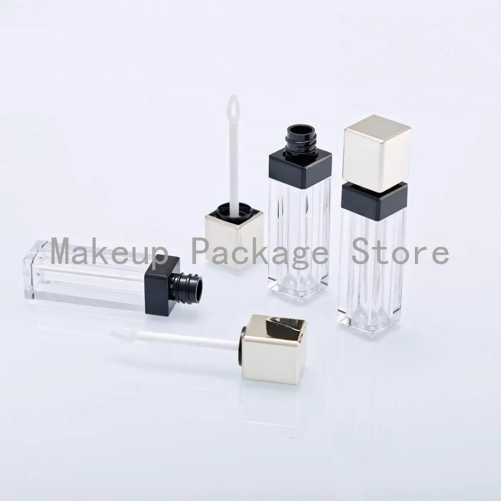 

10/30/50pcs Lip Gloss Bottle Diy Empty Lip Glaze Tube Square Gold Cover Lip Glaze Bottle Tube Packaging Material Cosmetics