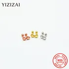 YIZIZAI 925 стерлингового серебра серьги с изображением милых сердечек Форма винт серьги-гвоздики в форме мини милые оригинальные слуховая косточка ногтей девушка уха ювелирных изделий