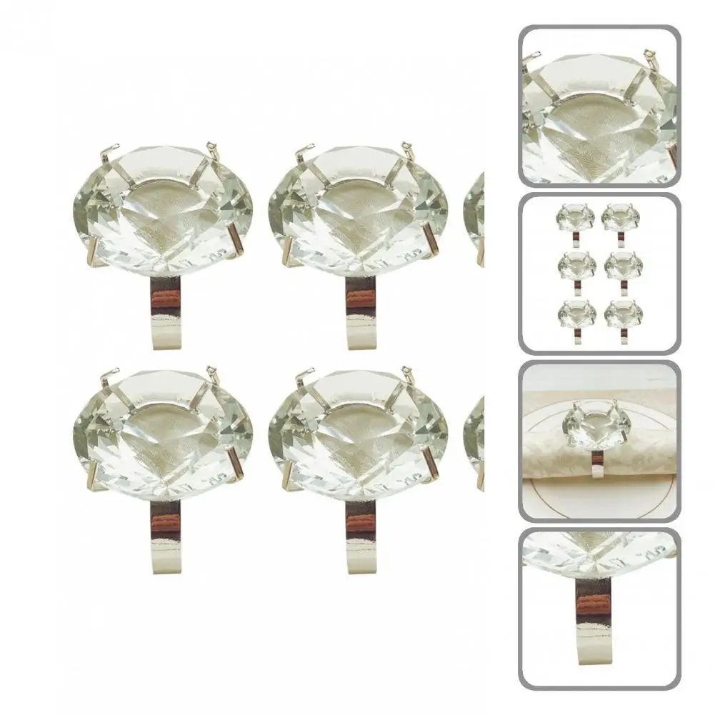 

Versatile Exquisite Round Faux Crystal Table Decor Napkin Buckle for Home