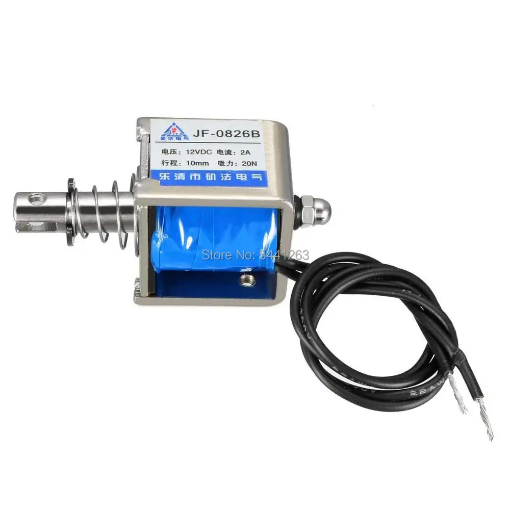 Фотомагнит JF 0826B DC 6V 12V 24V 2A 10mm Stroke 20N Force Pull Type проводной Электромагнит DC| |