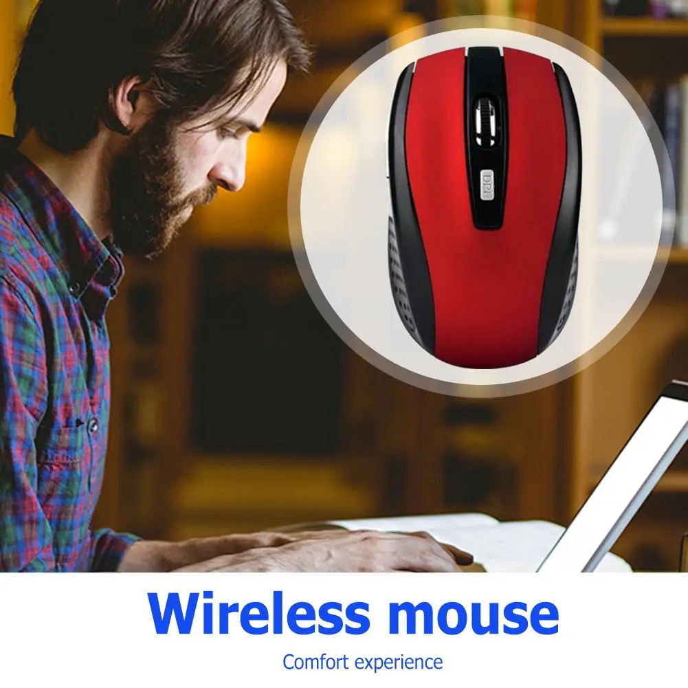 

Portable 2.4GHz Wireless Optical Mouse 6 Buttons USB Receiver 2000 DPI Mice