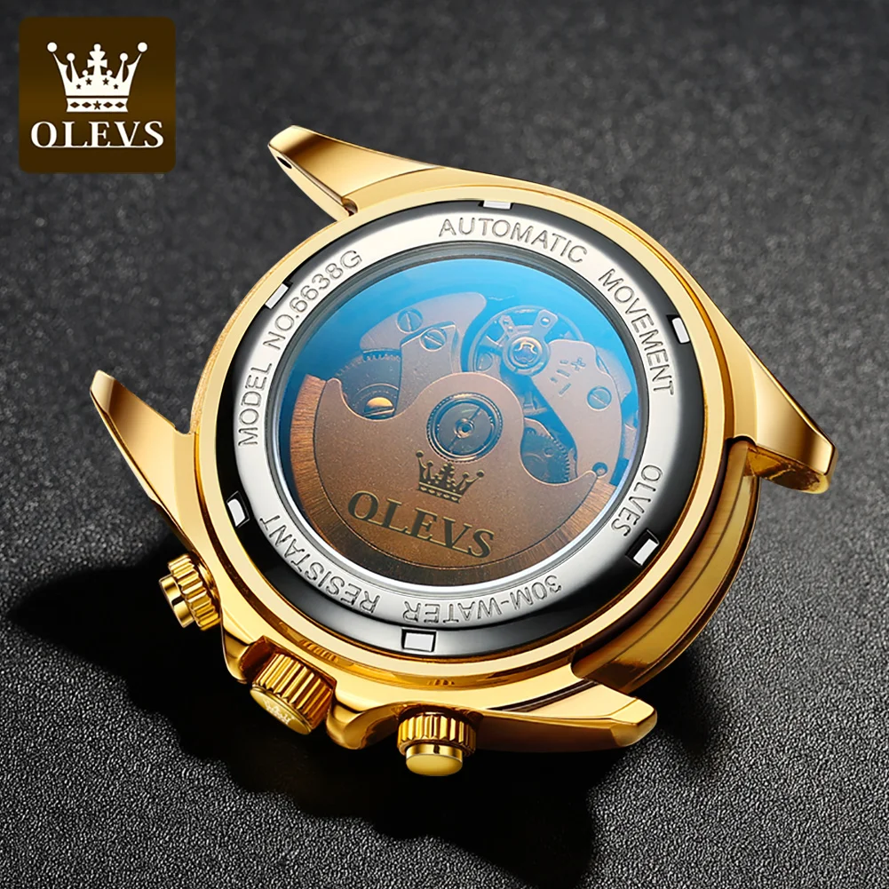 OLEVS Men's Automatic Mechanical Watch Waterproof Stainless Steel Strap Men's Mechanical Watch Fashion enlarge