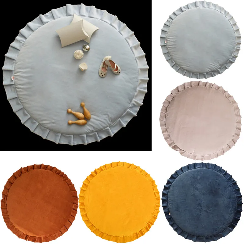 

Newborn Baby Play Mat Crawling Carpet Soft Round Kids Room Floor Rug Creeping Mat Girls Boys Game Pad Rug Playmat Nursery Decor
