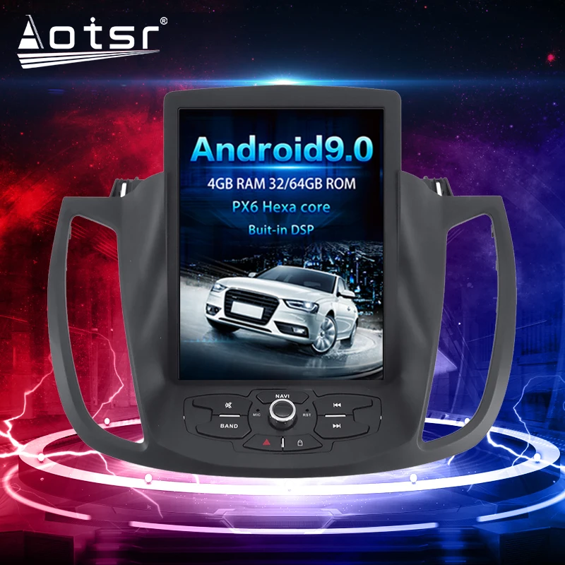 melhor Para Ford Kuga Android Rádio Gravador De Fita 2013-2019 Carro Multimídia Player Estéreo Unidade De Cabeça Px6 Tesla Gps Navi Carplay áudio Automático