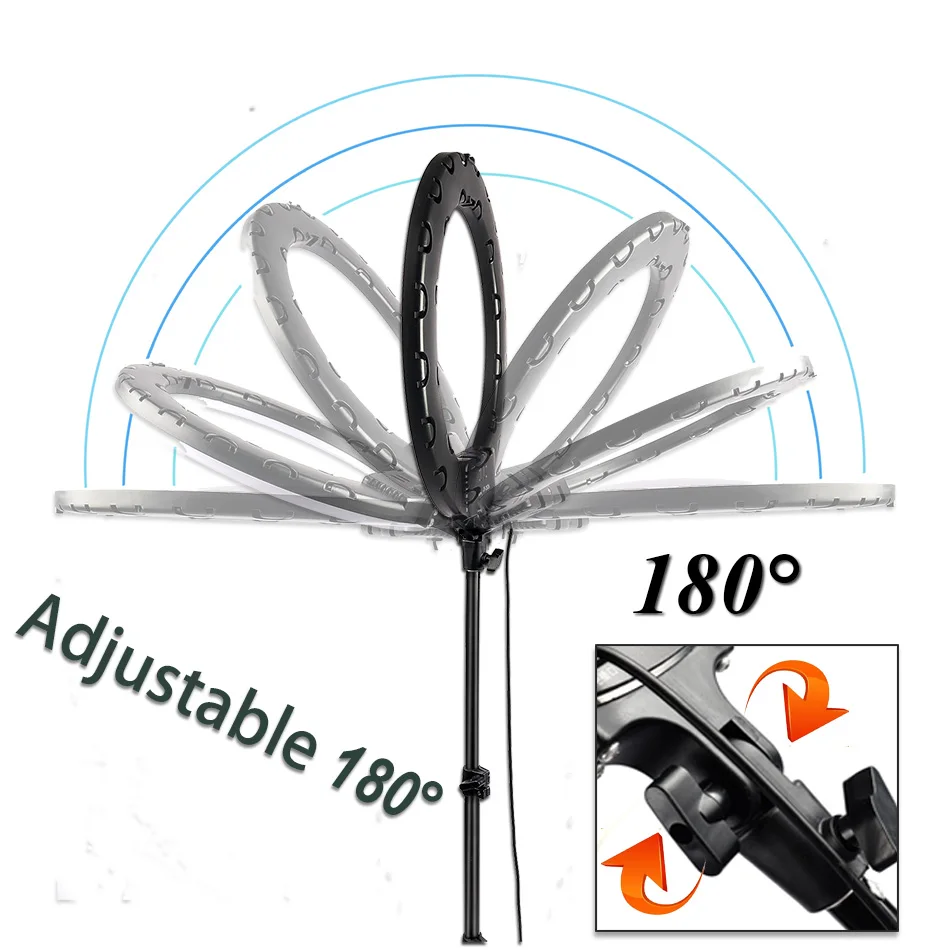 Светодиодный кольцевой светильник для селфи 14 дюймов 36 см 3200 5600K бесступенчатый с
