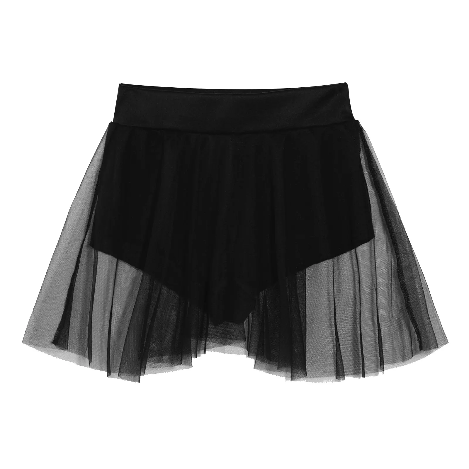 

Adult Dancewear Ballet Tulle Skirts Ballet Dance Practice Clothes Women Beauty See-through Shorts Skirt Casual Ruffle Miniskirts