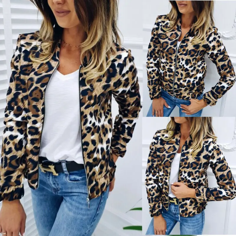 Женская мотоциклетная куртка на молнии однотонная Короткая Повседневная с