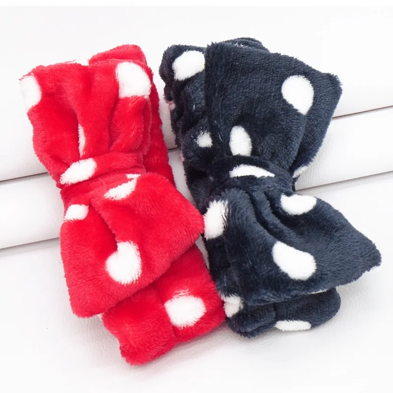 Мягкая эластичная лента для волос из кораллового флиса с большими заячьими