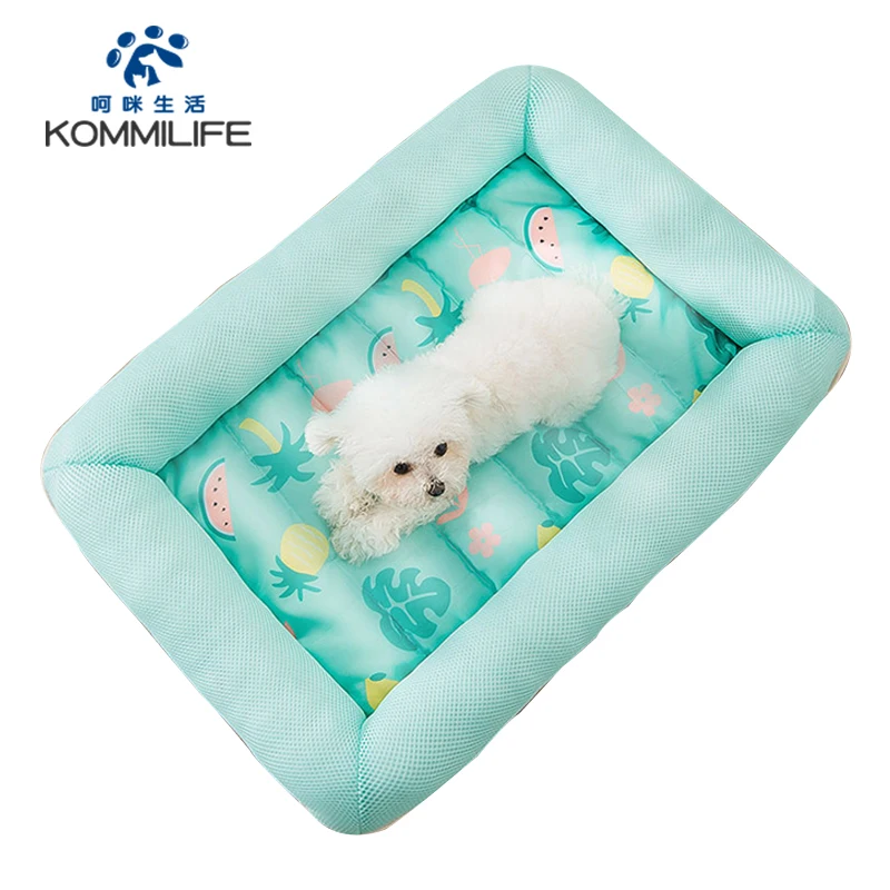 

KOMMILIFE Waterproof Small Dog Bed Summer Cooling Dog Cat Mat Breathable Soft Bed Sofa for Dogs Cats Washable Puppy Cushion
