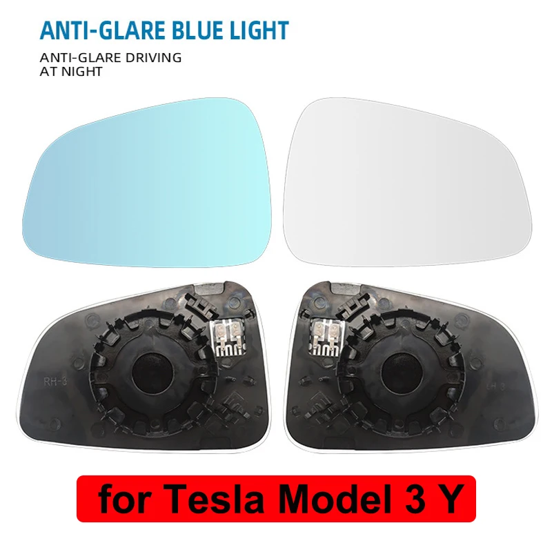 

1Pair Replacement Side Rearview Mirror For Tesla Model 3 Y 2021 2022 Car Rear View Glass Lens Wide Angle Panoramic Anti-Glare