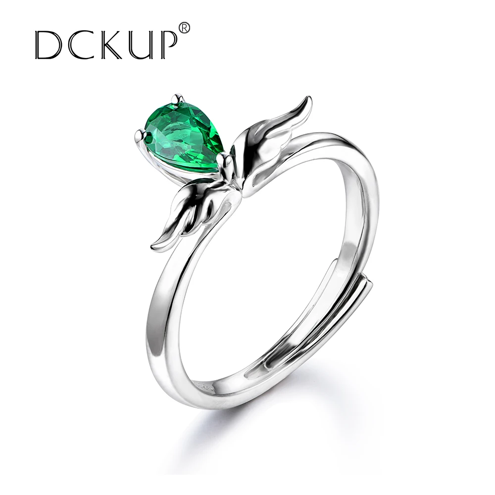 

925S Silver Ring Luxury 0.3Ct Lab Grown Created Nano Green Emerald Rings For Women Gifts Party Birthday Classic Fine Jewelry