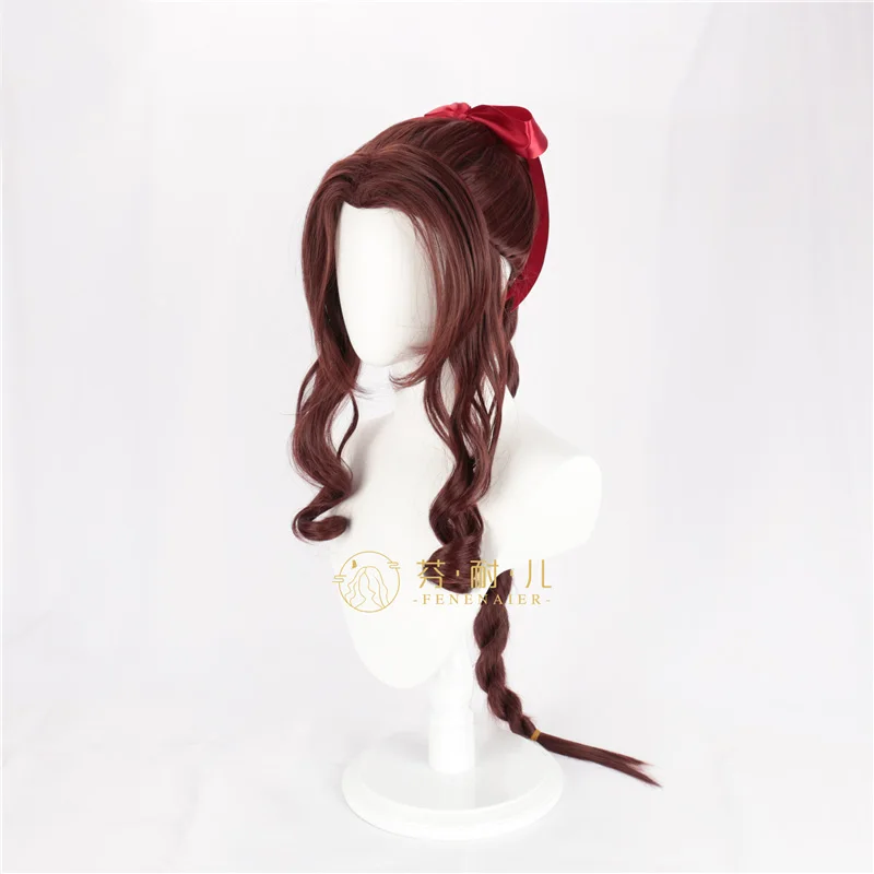 Парик для косплея гейнборд Фэнтези VII Aerith коричневый длинный искусственный парик