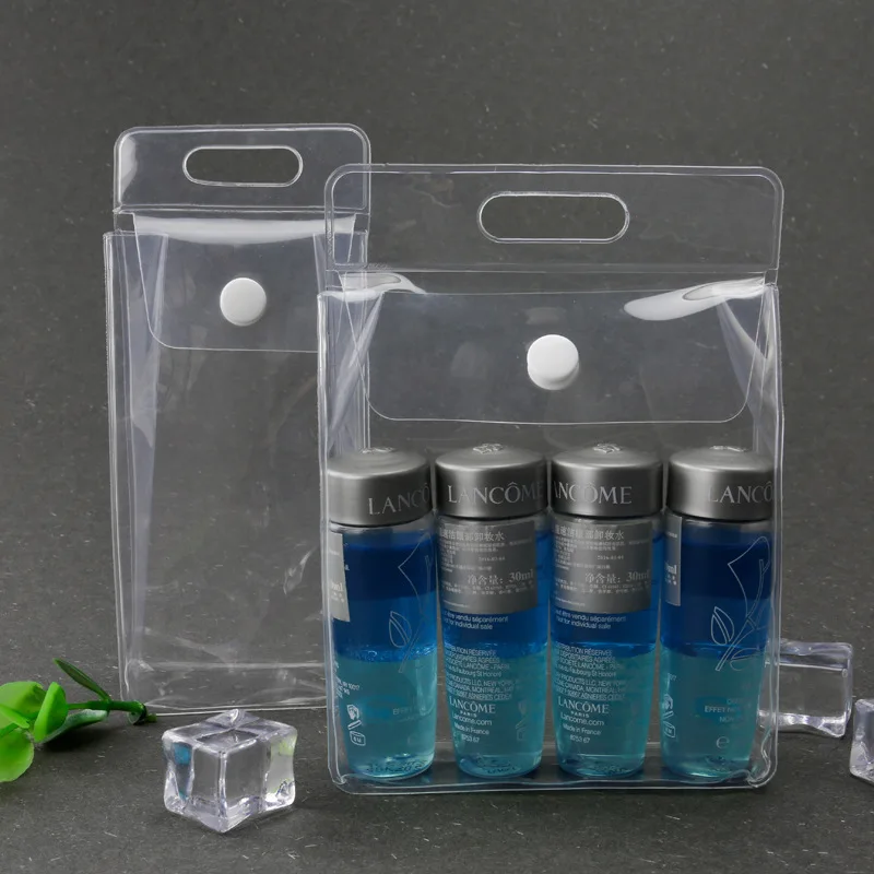 Маленькая мягкая прозрачная косметичка EVA с пуговицами сумка для макияжа