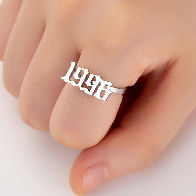 Кольца из нержавеющей стали для года рождения ювелирные изделия пар обручальные