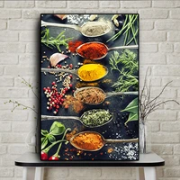 kitchen food painting spices art oil painting on canvas posters and prints wall art pictures for kitchen restaurant decoracion
