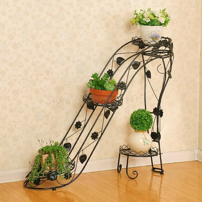Железная подставка для цветов Многоуровневая горшков дома и улицы гостиной