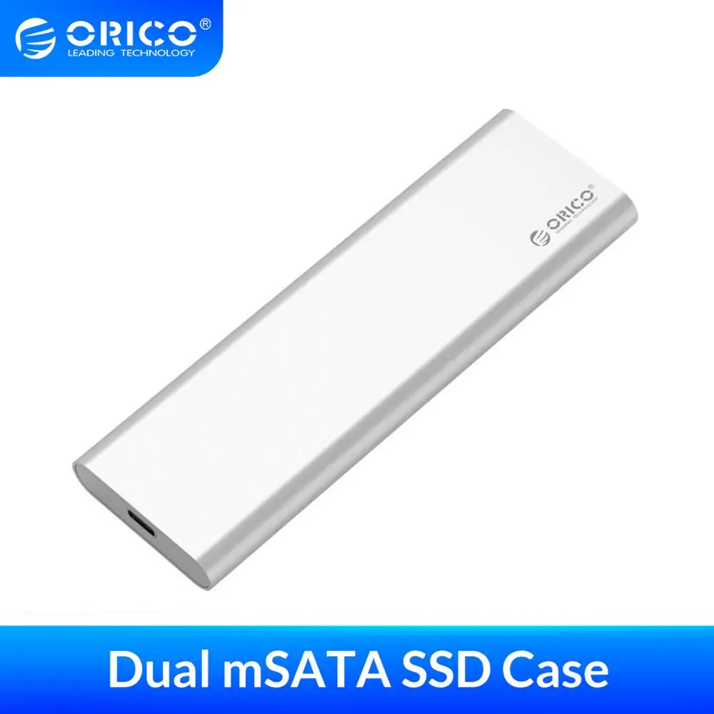 SSD чехол ORICO 2 Bay mSATA USB 3 1 10 Гбит/с поддержка Raid 0 PM 4 ТБ совместим с Windows/Linux/Mac|Корпус