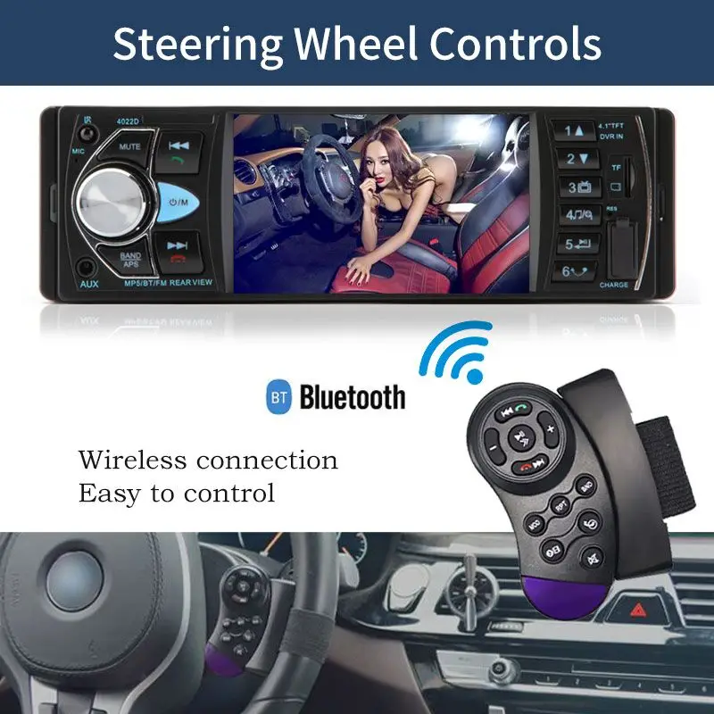 Автомагнитола 1din стерео mp5 mp3 bluetooth fm usb 4 1 дюйма Поддержка заднего вида Mirrolink