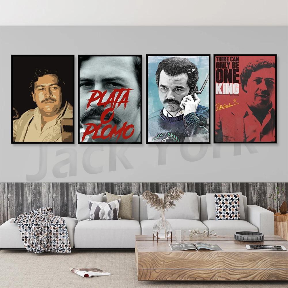 

Pablo Escobar Character Legend Retro Art Vintage Poster And Print Canvas Painting Art Wall Pictures Aesthetic Room Decor Obrazy