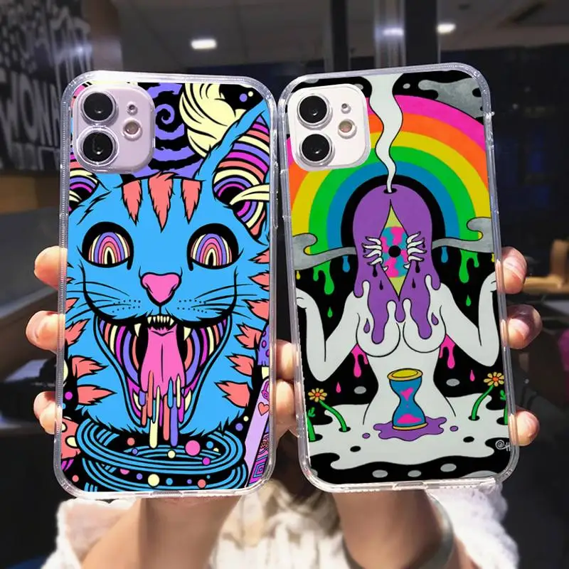 

Colourful Psychedelic Trippy Art Phone Case For iPhone 12 Mini 11 Pro XS Max X XR 7 8 Plus