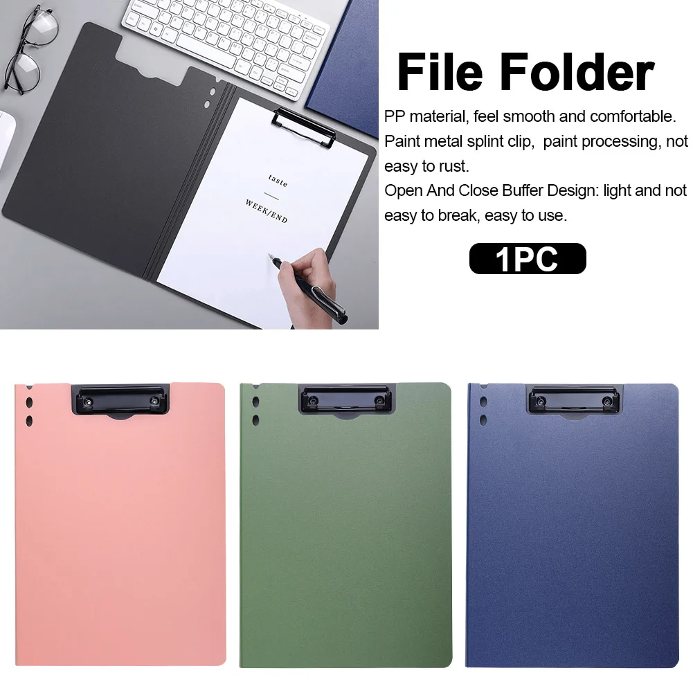 

A4 Vertical Type Work Home Office File Folder Document Organizer Protective Cover Portable School Solid Conference PP Business