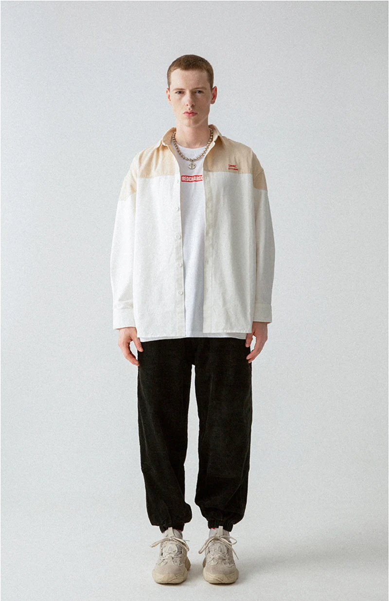 

RHYMONSTER x REDCHARCOAL Patchwork Washed Long Sleeve Shirt