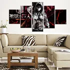 Модульная Hd-печать, 5 шт., атака на титанов, домашний декор, мультяшная живопись, холст, плакат, аниме-фигурка, искусство для гостиной, рамка