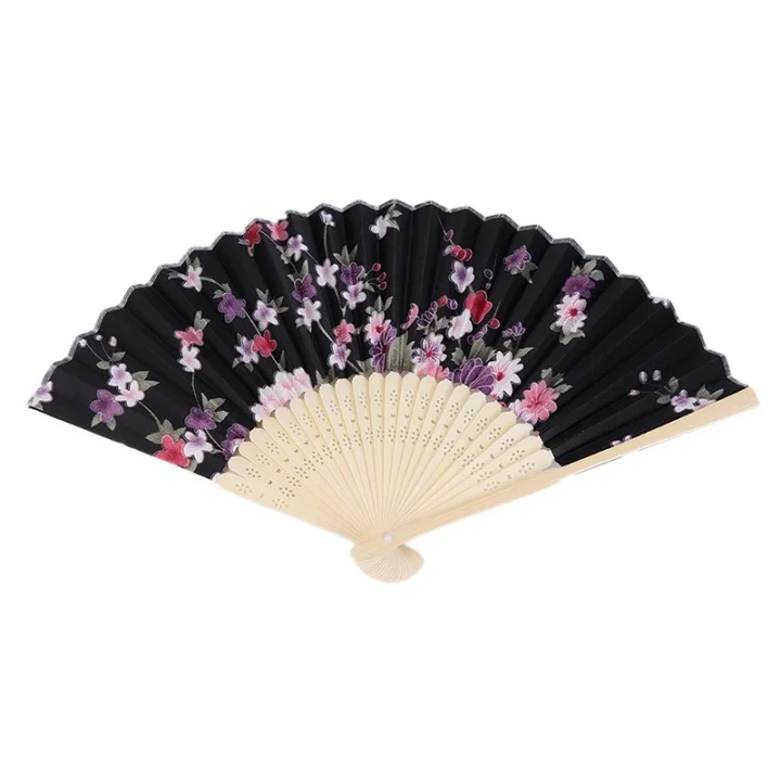 14 Colorful Chinese Bamboo Folding Hand Fan Flower Floral Wedding Dance Party Decor Au08 19 Dropship - Color: 14