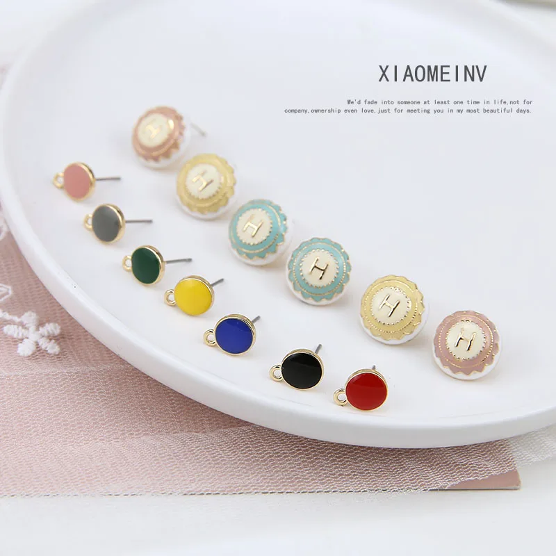 6 шт. ЯПОНСКИЕ ВИНТАЖНЫЕ круглые женские серьги гвоздики элегантные в стиле ретро