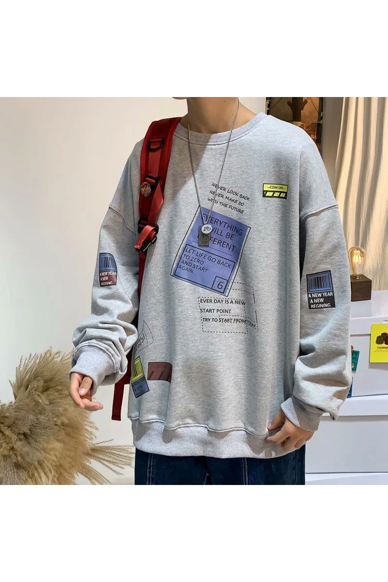 

Fashion Brand Men's Crewneck Hoodies Pullovers Astronaut funny printing Blended Cotton Autumn Male Casual Hip Hop Sweatshirts