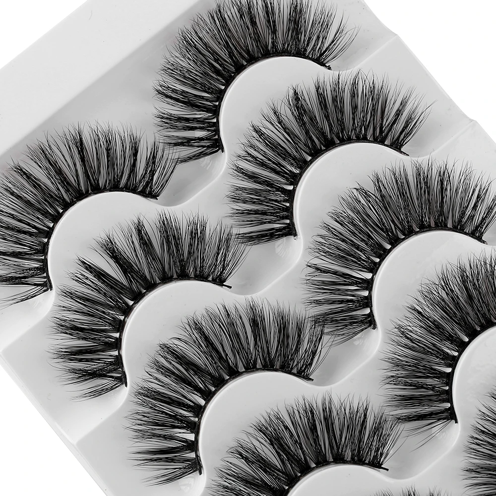 5 пар 6D искусственные норковые волосы Накладные ресницы с блеском драматические