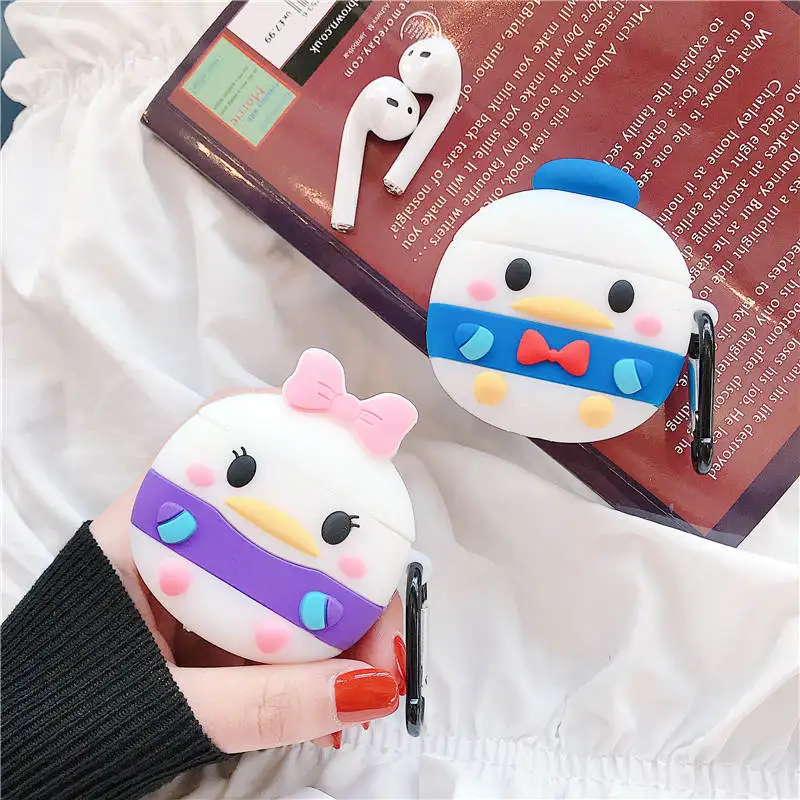 Для AirPods 1 чехол 3D милый мультяшный Дейзи Дональд поросенок Микки Минни беспроводной Чехол для наушников для Apple Airpods 2 Earpods оболочка
