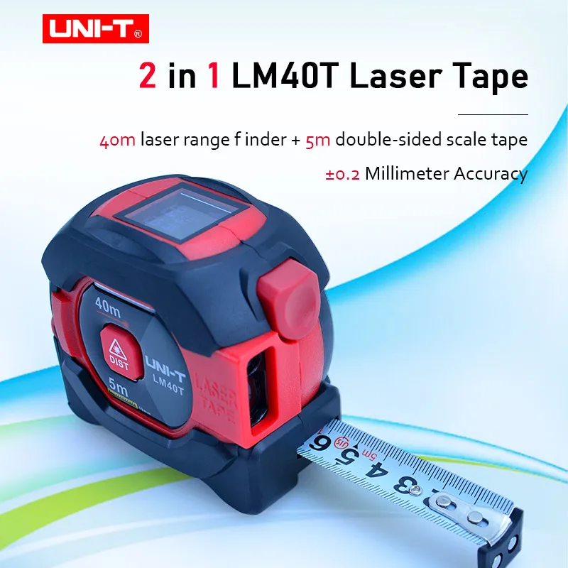 UNI T LM40T 40M 2 in 1Laser Tape измерение лазерный дальномер инфракрасный измеритель